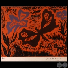 MARIPOSA - Grabado de JACINTO RIVERO